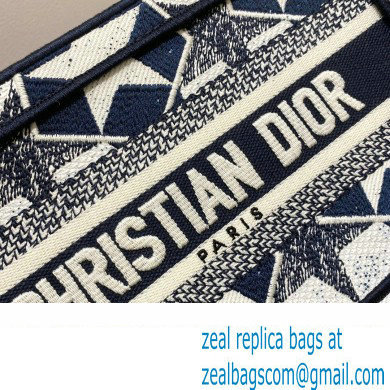 Dior Mini Book Tote Bag in Dior etoile Embroidery Blue/White 2022