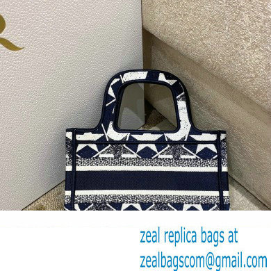 Dior Mini Book Tote Bag in Dior etoile Embroidery Blue/White 2022