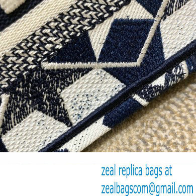 Dior Mini Book Tote Bag in Dior etoile Embroidery Blue/White 2022