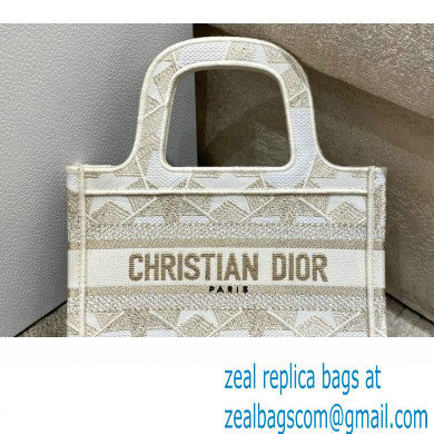 Dior Mini Book Tote Bag in Dior etoile Embroidery Gold 2022