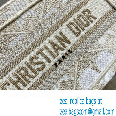 Dior Mini Book Tote Bag in Dior etoile Embroidery Gold 2022