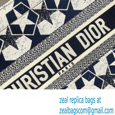 Dior Small Book Tote Bag in Dior etoile Embroidery Blue/White 2022 - Click Image to Close