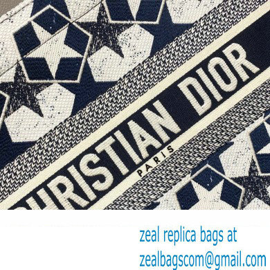 Dior Small Book Tote Bag in Dior etoile Embroidery Blue/White 2022