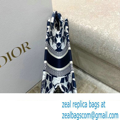 Dior Small Book Tote Bag in Dior etoile Embroidery Blue/White 2022 - Click Image to Close