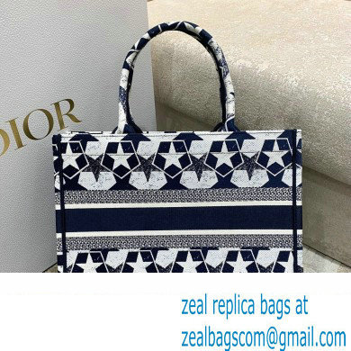 Dior Small Book Tote Bag in Dior etoile Embroidery Blue/White 2022 - Click Image to Close