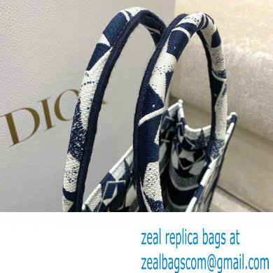Dior Small Book Tote Bag in Dior etoile Embroidery Blue/White 2022