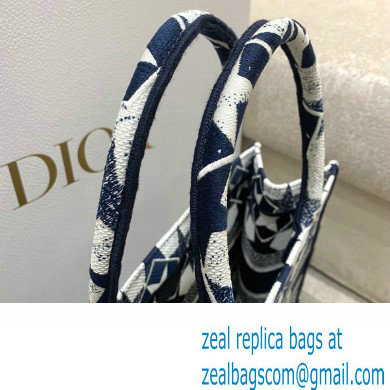 Dior Small Book Tote Bag in Dior etoile Embroidery Blue/White 2022 - Click Image to Close