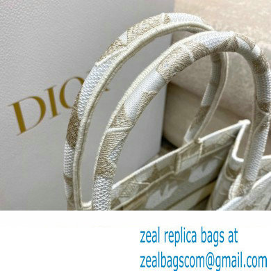 Dior Small Book Tote Bag in Dior etoile Embroidery Gold 2022 - Click Image to Close