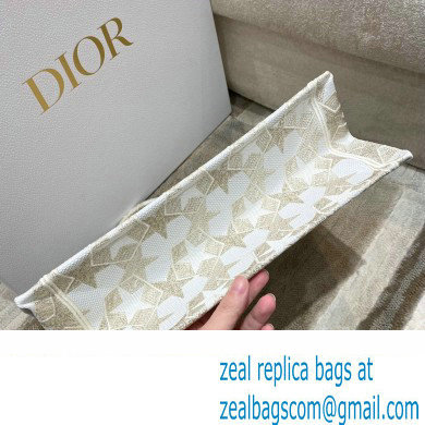 Dior Small Book Tote Bag in Dior etoile Embroidery Gold 2022