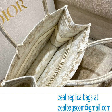 Dior Small Book Tote Bag in Dior etoile Embroidery Gold 2022