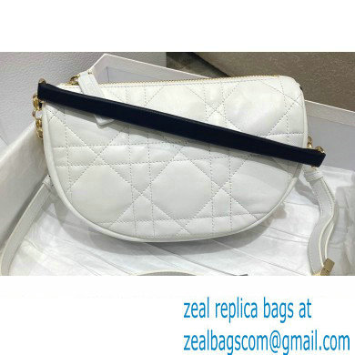 Dior Small Vibe Hobo Bag in Cannage Lambskin White/Black 2022 - Click Image to Close