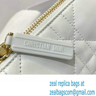 Dior Small Vibe Hobo Bag in Cannage Lambskin White/Black 2022