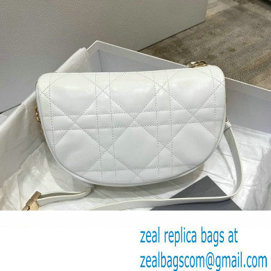 Dior Small Vibe Hobo Bag in Cannage Lambskin White/Gold 2022