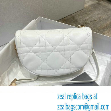 Dior Small Vibe Hobo Bag in Cannage Lambskin White/Gold 2022 - Click Image to Close