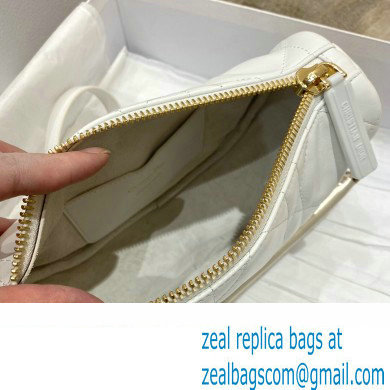 Dior Small Vibe Hobo Bag in Cannage Lambskin White/Gold 2022 - Click Image to Close
