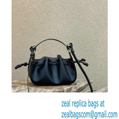 Fendi Pomodorino Drawstring Mini Bucket Bag Leather Black 2022