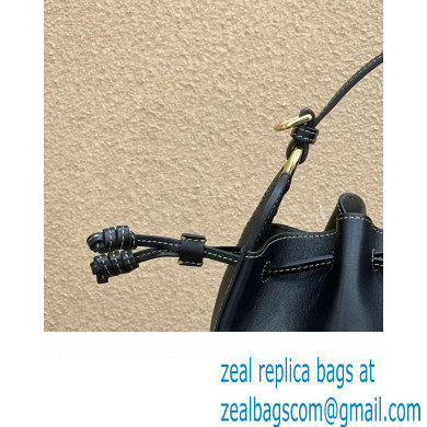 Fendi Pomodorino Drawstring Mini Bucket Bag Leather Black 2022