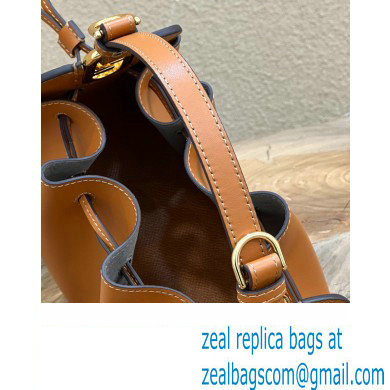 Fendi Pomodorino Drawstring Mini Bucket Bag Leather Brown 2022