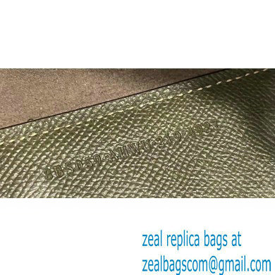 Fendi Pomodorino Drawstring Mini Bucket Bag Leather Dark Green 2022