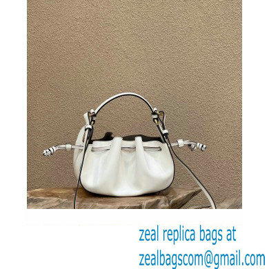 Fendi Pomodorino Drawstring Mini Bucket Bag Leather White 2022