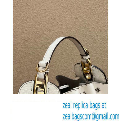 Fendi Pomodorino Drawstring Mini Bucket Bag Leather White 2022