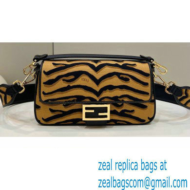 Fendi Tiger motif fabric Medium Baguette Bag 2022