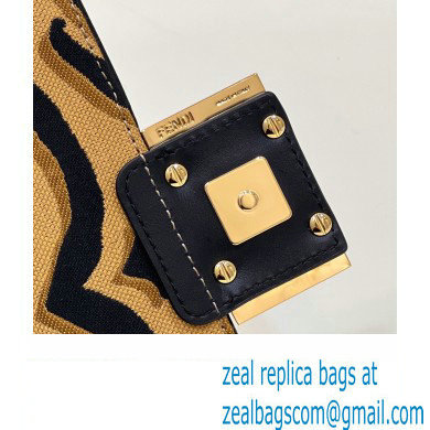 Fendi Tiger motif fabric Mini Baguette Bag 2022