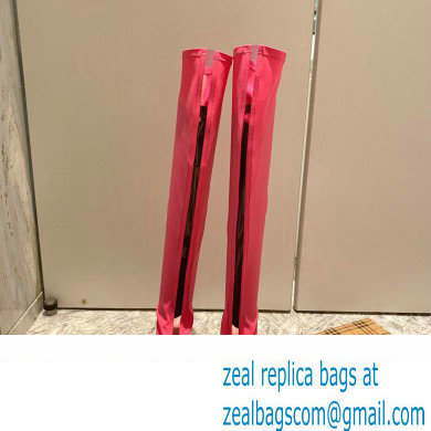 Gianvito Rossi Heel 10.5cm FABRIC and TPU HIROKO CUISSARD Thigh-high Boots Fuchsia 2022