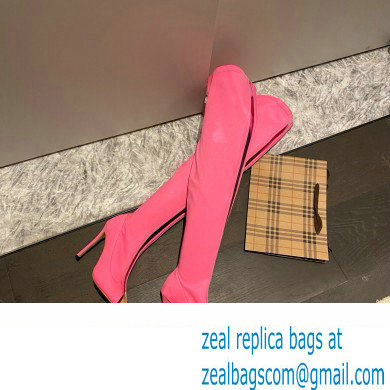 Gianvito Rossi Heel 10.5cm FABRIC and TPU HIROKO CUISSARD Thigh-high Boots Fuchsia 2022