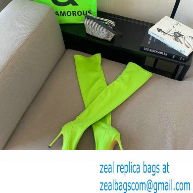 Gianvito Rossi Heel 10.5cm FABRIC and TPU HIROKO CUISSARD Thigh-high Boots Green 2022
