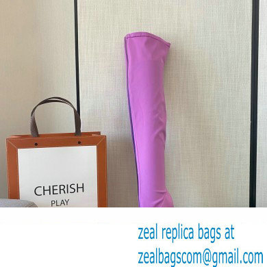 Gianvito Rossi Heel 10.5cm FABRIC and TPU HIROKO CUISSARD Thigh-high Boots Purple 2022