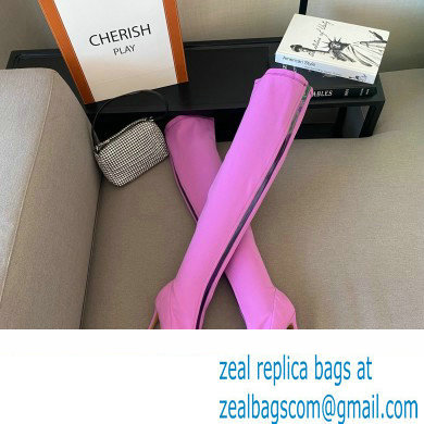 Gianvito Rossi Heel 10.5cm FABRIC and TPU HIROKO CUISSARD Thigh-high Boots Purple 2022
