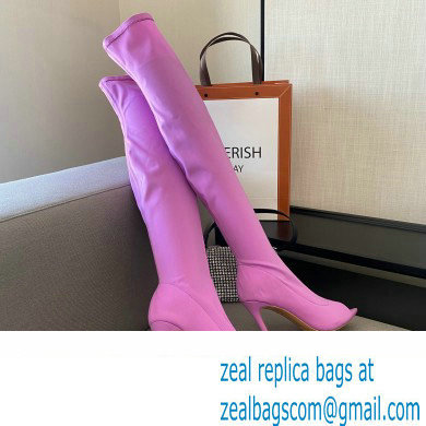 Gianvito Rossi Heel 10.5cm FABRIC and TPU HIROKO CUISSARD Thigh-high Boots Purple 2022