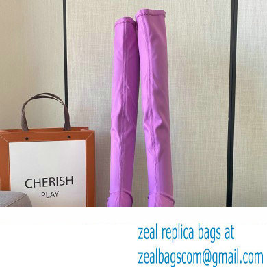 Gianvito Rossi Heel 10.5cm FABRIC and TPU HIROKO CUISSARD Thigh-high Boots Purple 2022