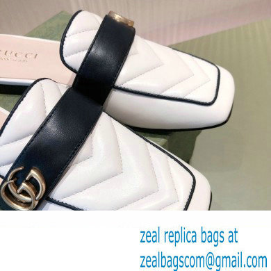Gucci Double G Leather slipper 423694 Chevron White 2022
