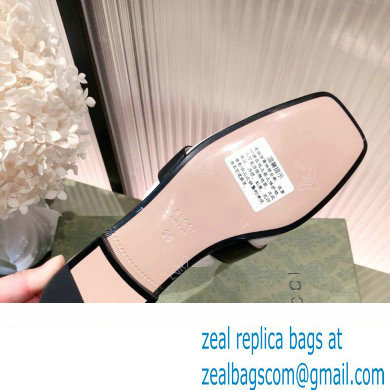 Gucci Double G Leather slipper 423694 Chevron White 2022