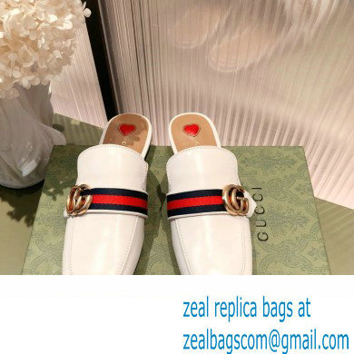 Gucci Double G Leather slipper 423694 Web White 2022