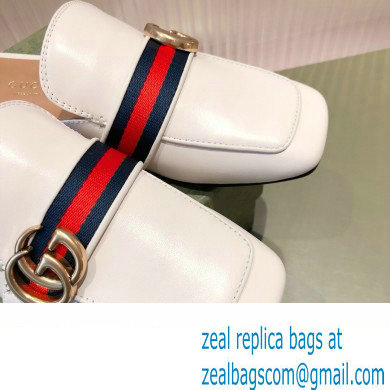 Gucci Double G Leather slipper 423694 Web White 2022