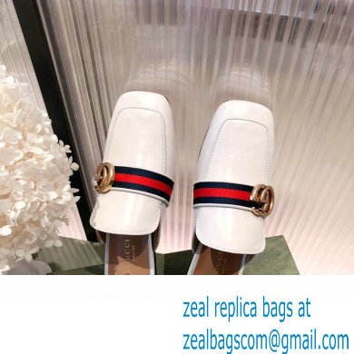 Gucci Double G Leather slipper 423694 Web White 2022