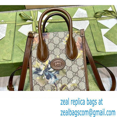 Gucci GG Carnation Print Mini Tote Bag 671623 2022 - Click Image to Close