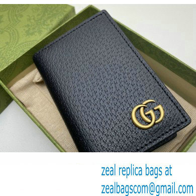 Gucci GG Marmont Card Case 547075 Black/Gold 2022 - Click Image to Close