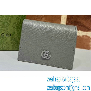 Gucci GG Marmont Card Case Wallet 456126 Resin Hardware Gray 2022