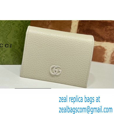 Gucci GG Marmont Card Case Wallet 456126 Resin Hardware White 2022