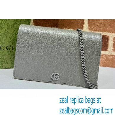 Gucci GG Marmont Chain Wallet 497985 Resin Hardware Gray 2022