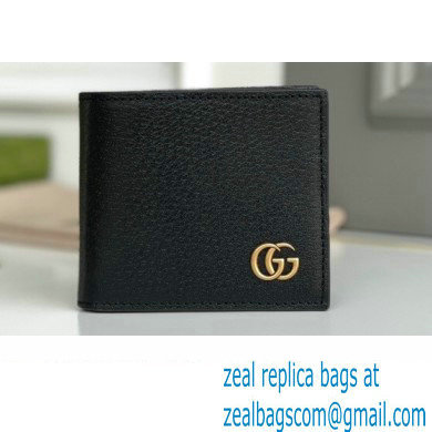 Gucci GG Marmont Leather Bi-fold Wallet 428726 Black/Gold 2022 - Click Image to Close