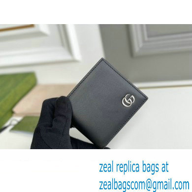 Gucci GG Marmont Leather Bi-fold Wallet 428726 Black/Silver 2022
