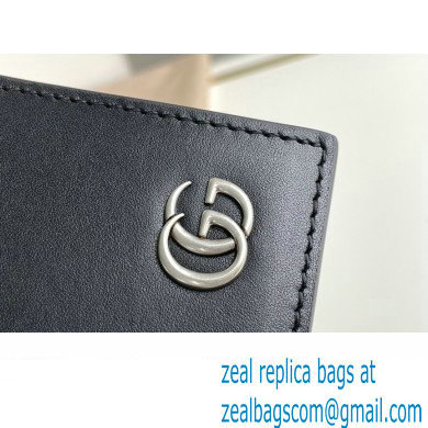 Gucci GG Marmont Leather Bi-fold Wallet 428726 Black/Silver 2022