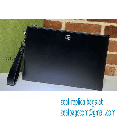 Gucci GG Marmont Leather Pouch Bag 475317 Black/Silver 2022