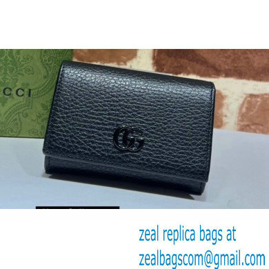 Gucci GG Marmont Medium Wallet 644407 Resin Hardware Black 2022