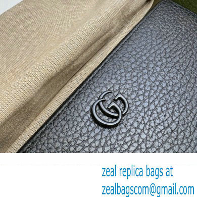 Gucci GG Marmont zip around Wallet 456117 Resin Hardware Black 2022